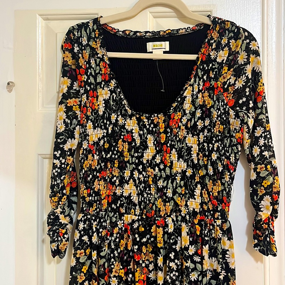 NWOT Maeve Floral Maxi Dress 3/4 Sleeve Sz Sm